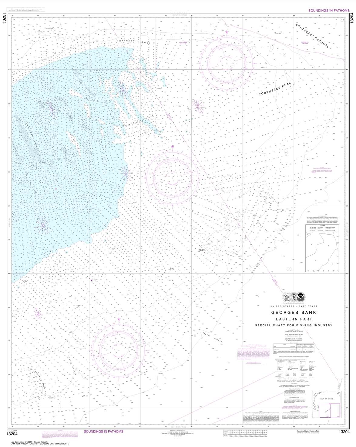 NOAA Chart 13204: Georges Bank Eastern part