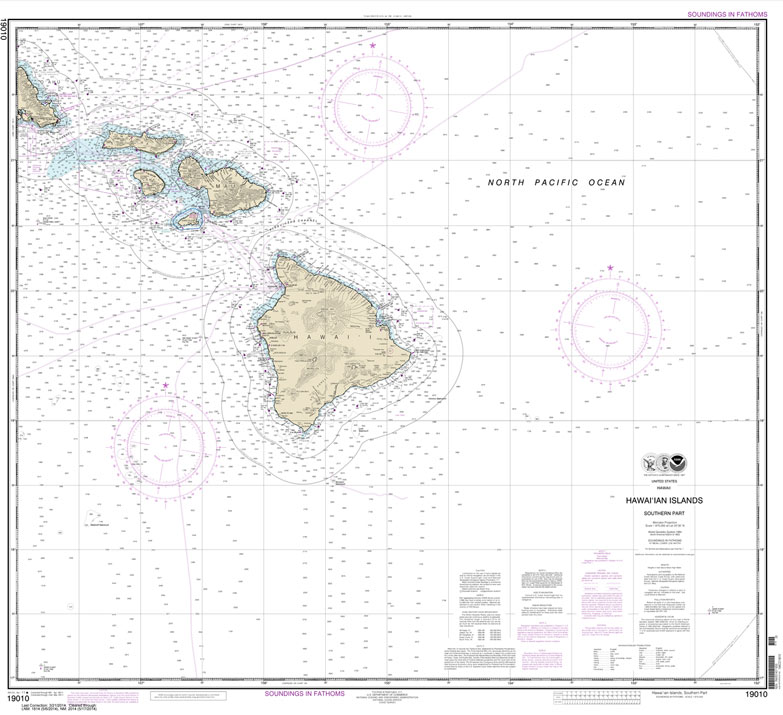 HISTORICAL NOAA Chart 19010: Hawai'ian Islands southern part