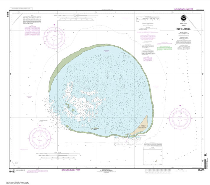 HISTORICAL NOAA Chart 19483: Hawai'i Kure Atoll